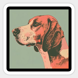 70s Foxhound Vibes: Pastel Pup Parade Sticker